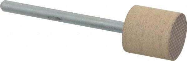 Cratex - 1/2" Head Diam x 1/2" Thickness, W185, Cylinder End, Aluminum Oxide Mounted Point - Medium Grade, 80 Grit, 16,870 RPM - USA Tool & Supply