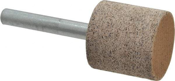 Cratex - 1" Head Diam x 1" Thickness, W220, Cylinder End, Aluminum Oxide Mounted Point - Very Coarse Grade, 36 Grit, 15,750 RPM - USA Tool & Supply