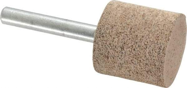 Cratex - 1" Head Diam x 1" Thickness, W220, Cylinder End, Aluminum Oxide Mounted Point - Very Coarse Grade, 36 Grit, 15,750 RPM - USA Tool & Supply
