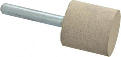 Cratex - 1" Head Diam x 1" Thickness, W220, Cylinder End, Aluminum Oxide Mounted Point - Medium Grade, 80 Grit, 15,750 RPM - USA Tool & Supply