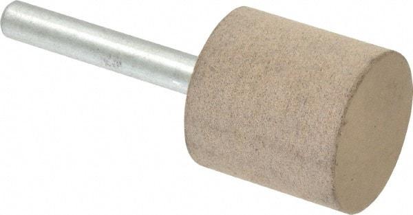 Cratex - 1" Head Diam x 1" Thickness, W220, Cylinder End, Aluminum Oxide Mounted Point - Medium Grade, 80 Grit, 15,750 RPM - USA Tool & Supply