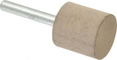 Cratex - 1" Head Diam x 1" Thickness, W220, Cylinder End, Aluminum Oxide Mounted Point - Medium Grade, 80 Grit, 15,750 RPM - USA Tool & Supply