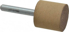Cratex - 1" Head Diam x 1" Thickness, W220, Cylinder End, Aluminum Oxide Mounted Point - Medium Grade, 80 Grit, 15,750 RPM - USA Tool & Supply