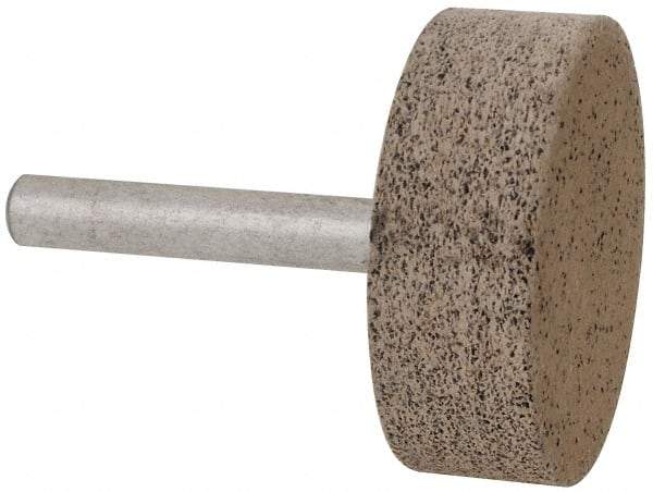 Cratex - 1-1/2" Head Diam x 1/2" Thickness, W236, Cylinder End, Aluminum Oxide Mounted Point - Very Coarse Grade, 36 Grit, 21,750 RPM - USA Tool & Supply
