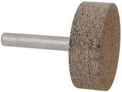 Cratex - 1-1/2" Head Diam x 1/2" Thickness, W236, Cylinder End, Aluminum Oxide Mounted Point - Very Coarse Grade, 36 Grit, 21,750 RPM - USA Tool & Supply