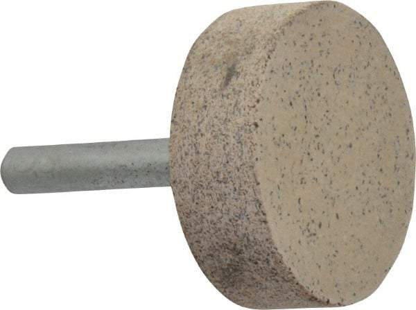 Cratex - 1-1/2" Head Diam x 1/2" Thickness, W236, Cylinder End, Aluminum Oxide Mounted Point - Very Coarse Grade, 36 Grit, 21,750 RPM - USA Tool & Supply