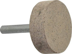 Cratex - 1-1/2" Head Diam x 1/2" Thickness, W236, Cylinder End, Aluminum Oxide Mounted Point - Very Coarse Grade, 36 Grit, 21,750 RPM - USA Tool & Supply