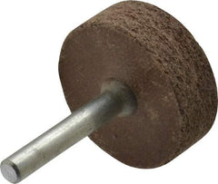 Cratex - 1-1/2" Head Diam x 1/2" Thickness, W236, Cylinder End, Aluminum Oxide Mounted Point - Very Coarse Grade, 36 Grit, 21,750 RPM - USA Tool & Supply