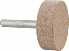 Cratex - 1-1/2" Head Diam x 1/2" Thickness, W236, Cylinder End, Aluminum Oxide Mounted Point - Medium Grade, 80 Grit, 21,750 RPM - USA Tool & Supply