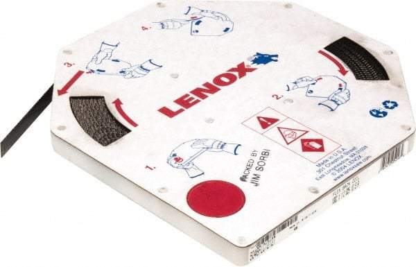 Lenox - 1/2" x 100' x 0.025" Carbon Steel Band Saw Blade Coil Stock - 10 TPI, Toothed Edge, Straight Form, Raker Set, Flexible Back, Constant Pitch, Contour Cutting - USA Tool & Supply
