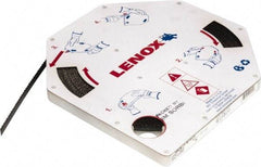 Lenox - 3/8" x 100' x 0.025" Carbon Steel Band Saw Blade Coil Stock - 6 TPI, Toothed Edge, Hook Form, Raker Set, Flexible Back, Constant Pitch, Contour Cutting - USA Tool & Supply