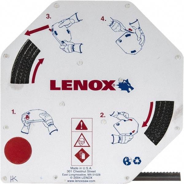 Lenox - 1/2" x 100' x 0.025" Carbon Steel Band Saw Blade Coil Stock - 6 TPI, Toothed Edge, Hook Form, Raker Set, Flexible Back, Constant Pitch, Contour Cutting - USA Tool & Supply