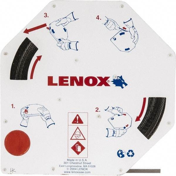 Lenox - 1/4" x 100' x 0.025" Carbon Steel Band Saw Blade Coil Stock - 14 TPI, Toothed Edge, Straight Form, Raker Set, Hard Back, Constant Pitch, Contour Cutting - USA Tool & Supply