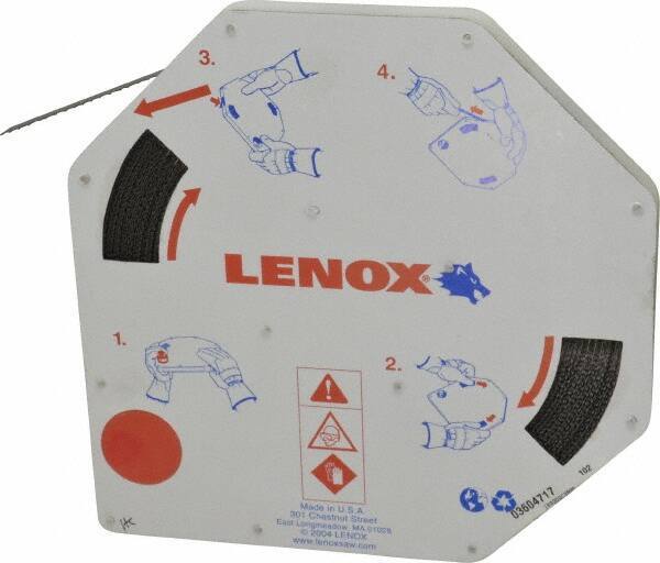 Lenox - 3/8" x 100' x 0.025" Bi-Metal Band Saw Blade Coil Stock - 10 to 14 TPI, Toothed Edge, Modified Raker Set, Flexible Back, Variable Pitch, Contour Cutting - USA Tool & Supply