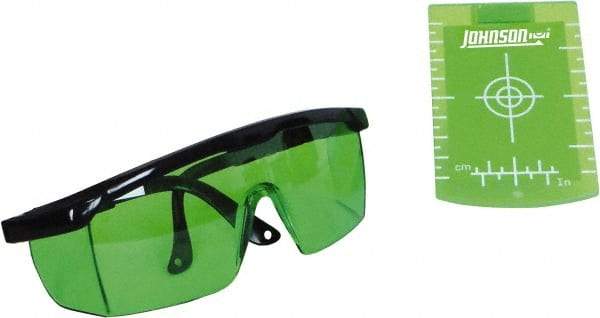 Johnson Level & Tool - Laser Level Magnetic Target and Enhancement Glasses - Use With Green Beam Lasers - USA Tool & Supply