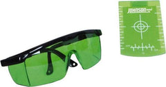 Johnson Level & Tool - Laser Level Magnetic Target and Enhancement Glasses - Use With Green Beam Lasers - USA Tool & Supply