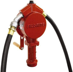 Tuthill - 3/4" Outlet, Cast Aluminum Hand Operated Rotary Pump - 12.8 oz per Stroke, 24" OAL, For Gasoline, Diesel Fuel, Lightweight Oil & Kerosene - USA Tool & Supply