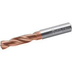 Walter-Titex - 13/32" 140° Spiral Flute Solid Carbide Screw Machine Drill Bit - AlCrN Finish, Right Hand Cut, 55mm Flute Length, 102mm OAL, X-treme Point, Straight Shank, Through Coolant - USA Tool & Supply