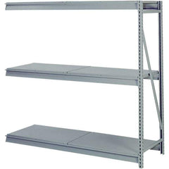 Lyon - 4 Shelf Add-On Solid Steel Steel Shelving - 10,000 Lb Capacity, 96" Wide x 96" High x 36" Deep, Dove Gray - USA Tool & Supply