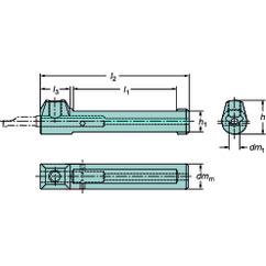 CXS-A1000-06M Cylindrical Shank With Flat To CoroTurn® XS Adaptor - USA Tool & Supply