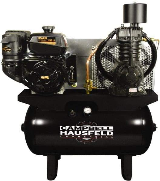 Campbell Hausfeld - 14 hp, 24.3 CFM, 175 Max psi, Horizontal Portable Fuel Air Compressor - Kohler Engine - USA Tool & Supply