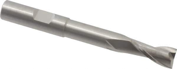 RobbJack - 3/8", 3/4" LOC, 3/8" Shank Diam, 3-1/4" OAL, 2 Flute, Solid Carbide Square End Mill - Single End, Uncoated, Spiral Flute, 30° Helix, Centercutting, Right Hand Cut, Right Hand Flute, Series EX-204 - USA Tool & Supply