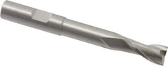 RobbJack - 3/8", 3/4" LOC, 3/8" Shank Diam, 3-1/4" OAL, 2 Flute, Solid Carbide Square End Mill - Single End, Uncoated, Spiral Flute, 30° Helix, Centercutting, Right Hand Cut, Right Hand Flute, Series EX-204 - USA Tool & Supply
