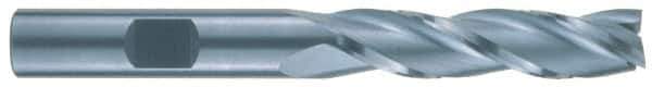 RobbJack - 5/8", 2-1/2" LOC, 5/8" Shank Diam, 4-5/8" OAL, 3 Flute, Solid Carbide Square End Mill - Single End, Uncoated, Spiral Flute, 30° Helix, Centercutting, Right Hand Cut, Right Hand Flute, Series TL-303 - USA Tool & Supply