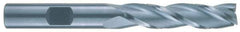 RobbJack - 5/8", 2-1/2" LOC, 5/8" Shank Diam, 4-5/8" OAL, 3 Flute, Solid Carbide Square End Mill - Single End, Uncoated, Spiral Flute, 30° Helix, Centercutting, Right Hand Cut, Right Hand Flute, Series TL-303 - USA Tool & Supply