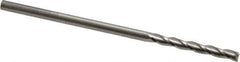 RobbJack - 1/8", 1" LOC, 1/8" Shank Diam, 3" OAL, 3 Flute, Solid Carbide Square End Mill - Single End, Uncoated, Spiral Flute, 30° Helix, Centercutting, Right Hand Cut, Right Hand Flute, Series TL-303 - USA Tool & Supply