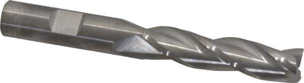 RobbJack - 1/2", 2" LOC, 1/2" Shank Diam, 4" OAL, 3 Flute, Solid Carbide Square End Mill - Single End, Uncoated, Spiral Flute, 30° Helix, Centercutting, Right Hand Cut, Right Hand Flute, Series TL-303 - USA Tool & Supply