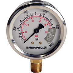 Enerpac - Hydraulic Pressure Gages & Adapters Type: Glycerine Filled Pressure Rating: 15000 - USA Tool & Supply
