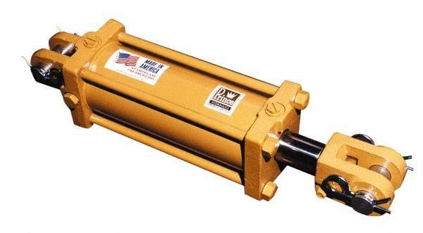 Prince - 2-1/2" Bore, 1-1/4" Rod Diam, Double Acting NFPA Tie Rod Cylinder - 12" Stroke Length, 3/4-16 Port, 3/4-16 Rod Thread, Clevis Mount - USA Tool & Supply