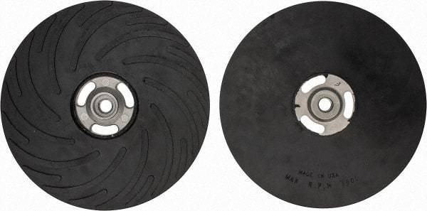 Made in USA - 9" Diam Disc Backing Ribbed Backing Pad - Soft Density, 6,600 RPM - USA Tool & Supply