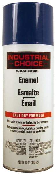 Rust-Oleum - Safety Blue, Enamel Spray Paint - 8 to 12 Sq Ft per Can, 12 oz Container - USA Tool & Supply