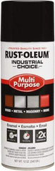 Rust-Oleum - Black, Gloss, Enamel Spray Paint - 8 to 12 Sq Ft per Can, 16 oz Container, Use on Drums, Equipment & Color Coding, Furniture, Ladders, Lockers, Motors, Stenciling, Tools - USA Tool & Supply