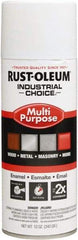 Rust-Oleum - White, Gloss, Enamel Spray Paint - 8 to 12 Sq Ft per Can, 16 oz Container, Use on Drums, Equipment & Color Coding, Furniture, Ladders, Lockers, Motors, Stenciling, Tools - USA Tool & Supply