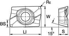 Kennametal - ADCT2328 LD Grade KCPK30 Carbide Milling Insert - TiN/TiCN/Al2O3 Finish, 0.1772" Thick, 0.8mm Corner Radius - USA Tool & Supply