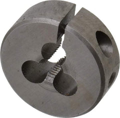 Made in USA - #10-32 UNF Thread, 1" Outside Diam High Speed Steel Round Die - 3/8" Thick, Right Hand Thread, Adjustable - Exact Industrial Supply