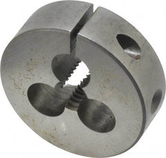 Made in USA - 5/16-18 UNC Thread, 1-1/2" Outside Diam High Speed Steel Round Die - 1/2" Thick, Right Hand Thread, Adjustable - Exact Industrial Supply