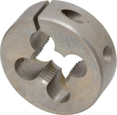 Made in USA - 9/16-18 UNF Thread, 1-1/2" Outside Diam High Speed Steel Round Die - 1/2" Thick, Right Hand Thread, Adjustable - Exact Industrial Supply