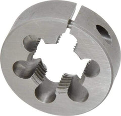 Made in USA - 3/4-16 UNF Thread, 1-1/2" Outside Diam High Speed Steel Round Die - 1/2" Thick, Right Hand Thread, Adjustable - Exact Industrial Supply