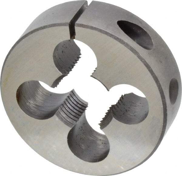 Made in USA - 3/4-16 UNF Thread, 2" Outside Diam High Speed Steel Round Die - 5/8" Thick, Right Hand Thread, Adjustable - Exact Industrial Supply