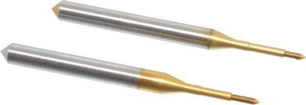 Balax - 2 Piece, M1.20 x 0.250 Thread Size, High Speed Tool Steel Miniature Plug Thread Go No Go Gage Set - 0.0409 Inch Go Pitch, 0.042 Inch No Go Pitch - USA Tool & Supply