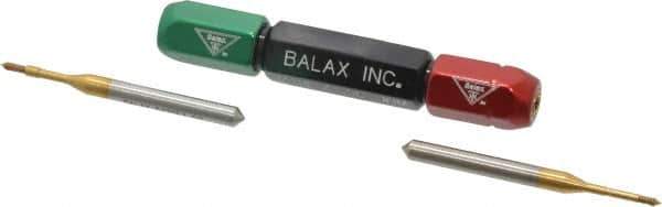 Balax - 2 Piece, M1.40 x 0.300 Thread Size, High Speed Tool Steel Miniature Plug Thread Go No Go Gage Set - 0.0474 Inch Go Pitch, 0.0487 Inch No Go Pitch - USA Tool & Supply