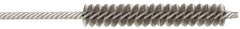Made in USA - 1/4" Diam Helical Stainless Steel Tube Brush - Double Spiral, 0.005" Filament Diam, 1-1/2" Brush Length, 4" OAL, 0.091" Diam Stainless Steel Shank - USA Tool & Supply