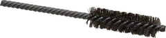 Made in USA - 5/8" Diam Helical Stainless Steel Tube Brush - Double Spiral, 0.005" Filament Diam, 2" Brush Length, 5" OAL, 0.208" Diam Galvanized Steel Shank - USA Tool & Supply