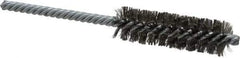 Made in USA - 3/4" Diam Helical Stainless Steel Tube Brush - Double Spiral, 0.006" Filament Diam, 2-1/2" Brush Length, 5-1/2" OAL, 0.237" Diam Galvanized Steel Shank - USA Tool & Supply