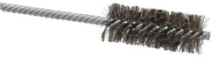 Made in USA - 1" Diam Helical Stainless Steel Tube Brush - Double Spiral, 0.006" Filament Diam, 2-1/2" Brush Length, 5-1/2" OAL, 0.237" Diam Galvanized Steel Shank - USA Tool & Supply