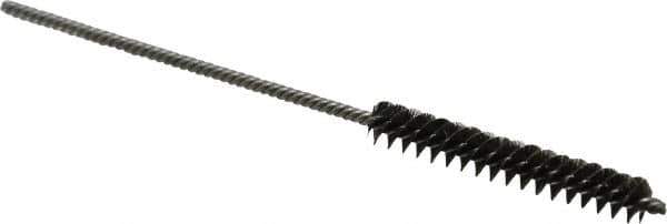 Made in USA - 1/4" Diam Helical Steel Tube Brush - Double Spiral, 0.005" Filament Diam, 1-1/2" Brush Length, 4" OAL, 0.091" Diam Stainless Steel Shank - USA Tool & Supply